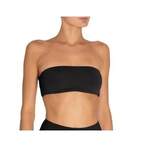 NWT Eberjey So Summer Solid Bandeau Bikini Top Removable Straps Black XS W1450SU